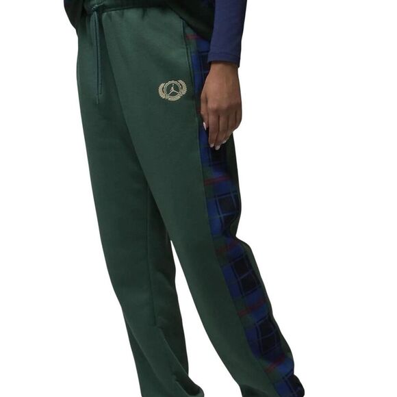 Air Jordan Pants Womens M Flight Brooklyn Fleece Joggers Tartan Plaid DX7463-333 - Picture 14 of 14